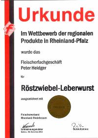 2015-R&ouml;stzwiebel-Leberwurst - Gold 2015